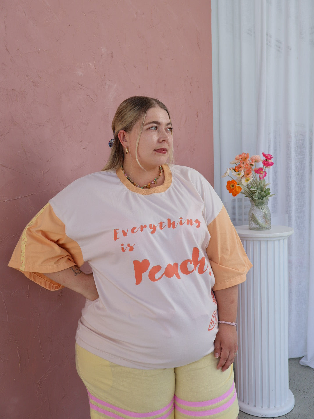 Morning Mantra Oversized Tee | Peachy