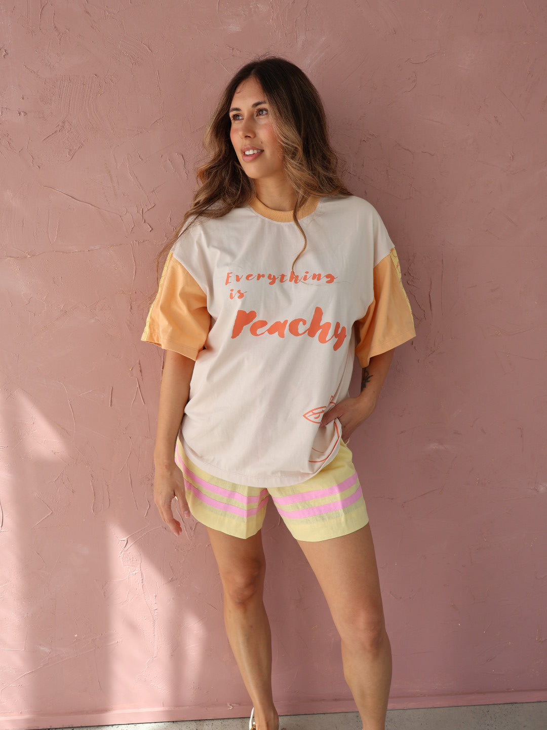Morning Mantra Oversized Tee | Peachy