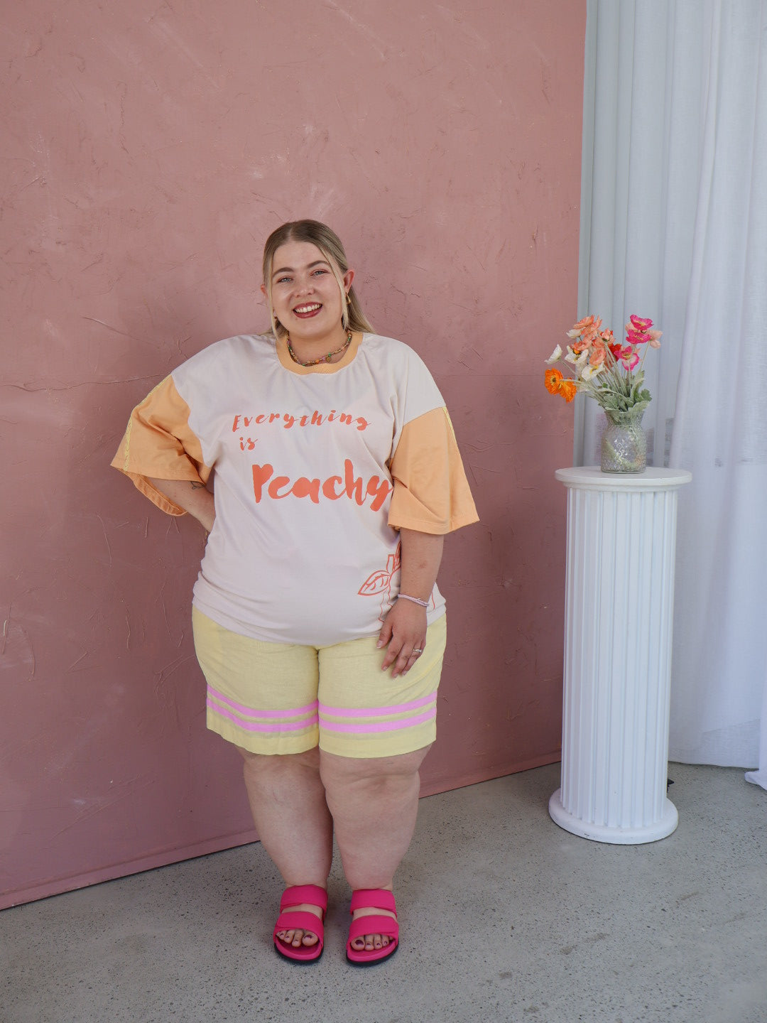 Morning Mantra Oversized Tee | Peachy