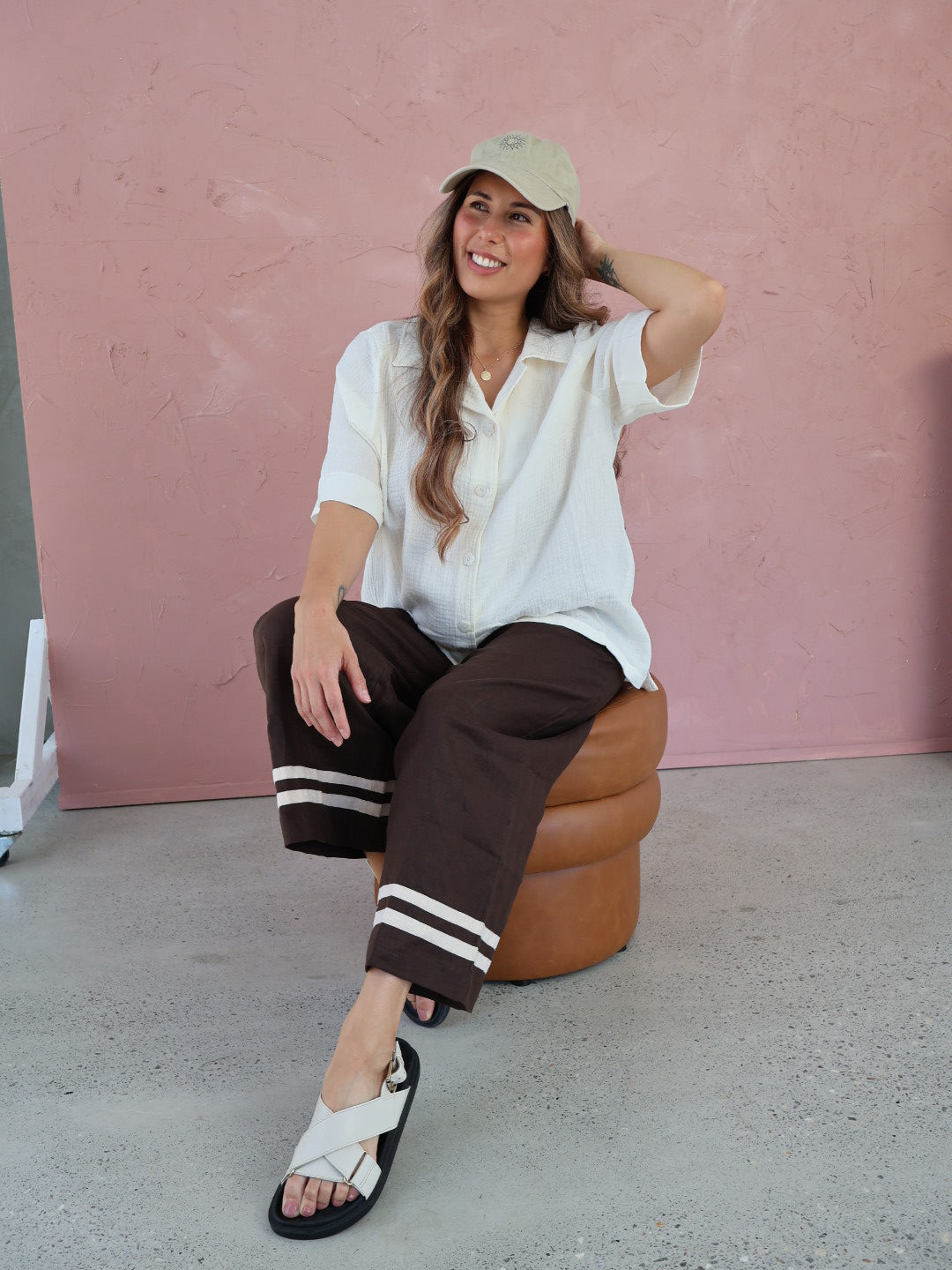 Freya Wide Leg Pants | Coco + Natural Linen